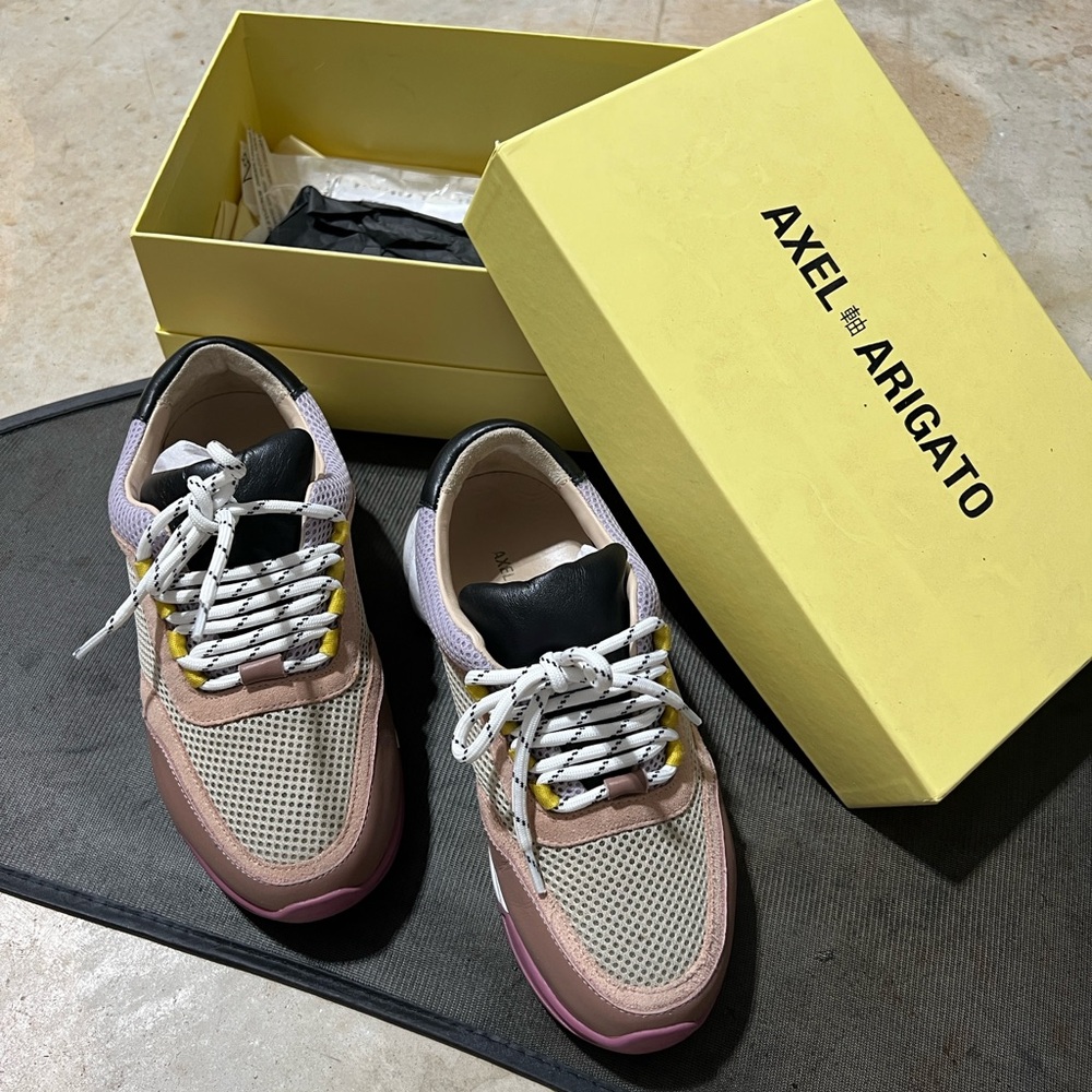 Axel Arigato Pink and Cream Sneakers